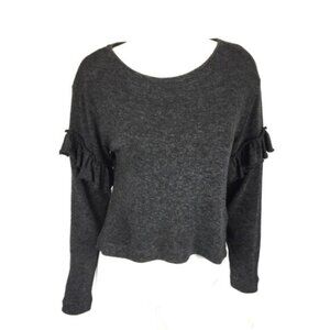 Zara Sweater Small Gray Stretch Soft Boat Neck